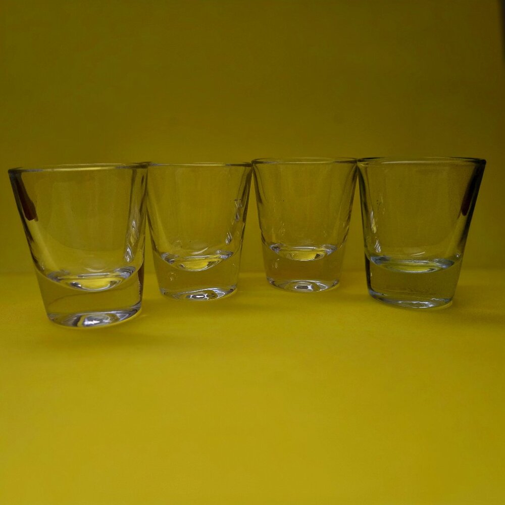 Set of 4 Vintage Clear Shot Glasses